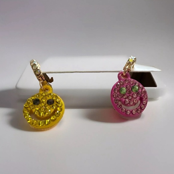 Betsey Johnson Smiley Face Earrings - Picture 2 of 4